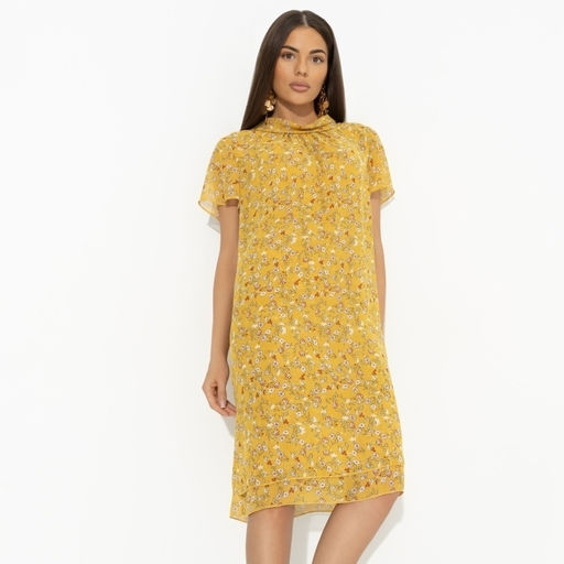 Платье с креативным воротником Мечтательная (желтый) - Charutti фото 4