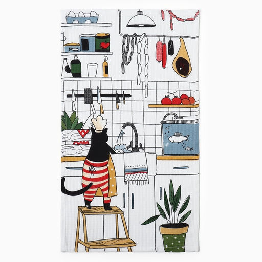 Набор кухонных полотенец Доляна «Котик на кухне» 35×60 см-2 шт., 100% хл