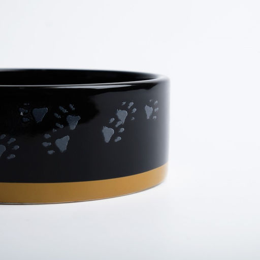 Миска керамическая Черный кот 300 мл 12,5 х 4,5 см, черно-оранжевая - Пижон фото 5