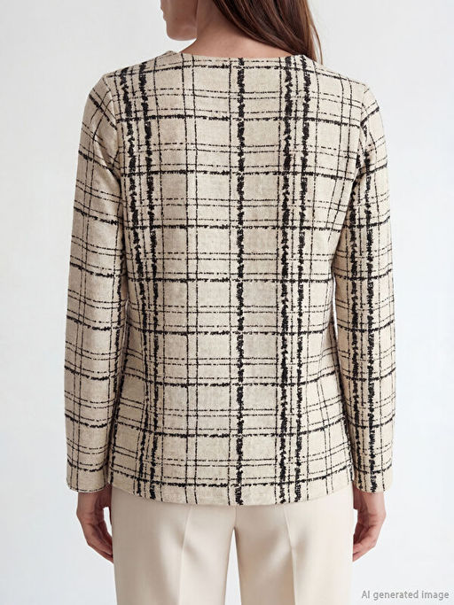 Bisiklet Yaka Desenli Bluz