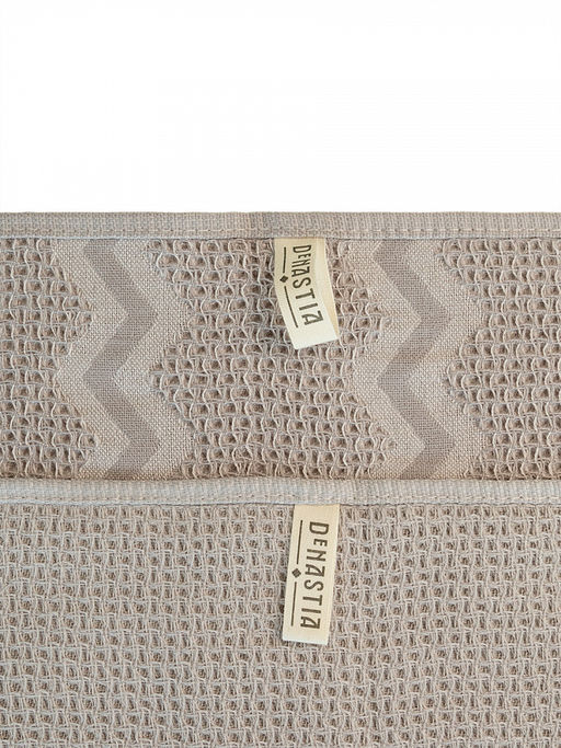 Набор кухонных полотенец 2шт 35x70 бежевый вафельное полотно