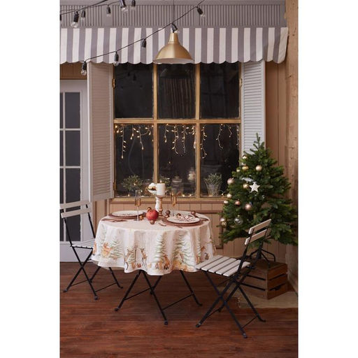 Скатерть новогодняя «Этель» Christmas forest, d=150 +/- 3 см с ГМВО, 100% хлопок, саржа 190 г/м²