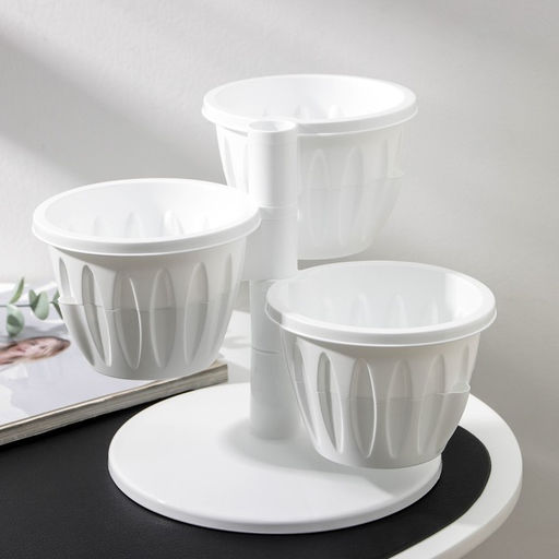 Кашпо многоярусное Plast-Avenue «Каскад», 3 шт., 700 мл, пластик, белое