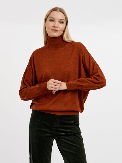 водолазка женская из шерсти с рукавом летучая мышь - Glenfield фото 3