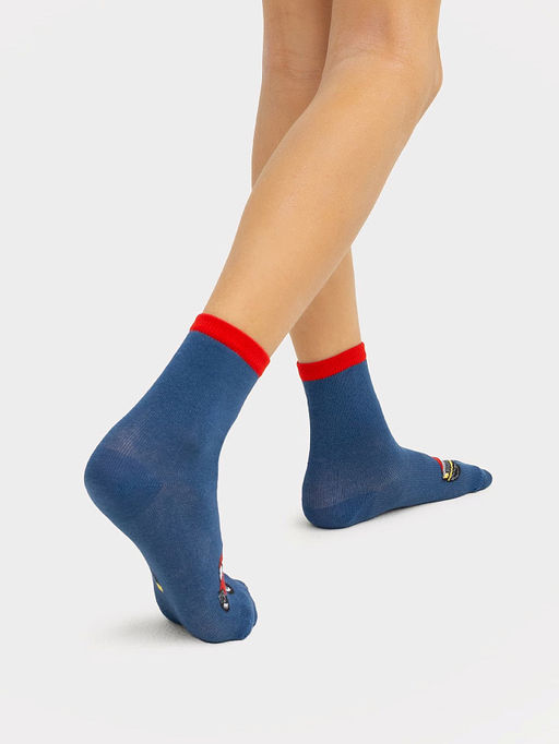 Цена за 5 пар! Носки детские синие с рисунком в виде джипа - Mark formelle фото 3