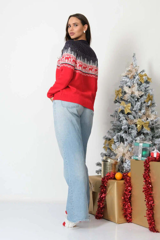 Джемпер С 849/ красно-синий