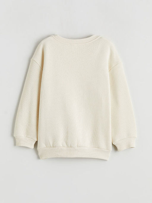 Bisiklet Yaka Bask?l? Erkek ?ocuk Sweatshirt