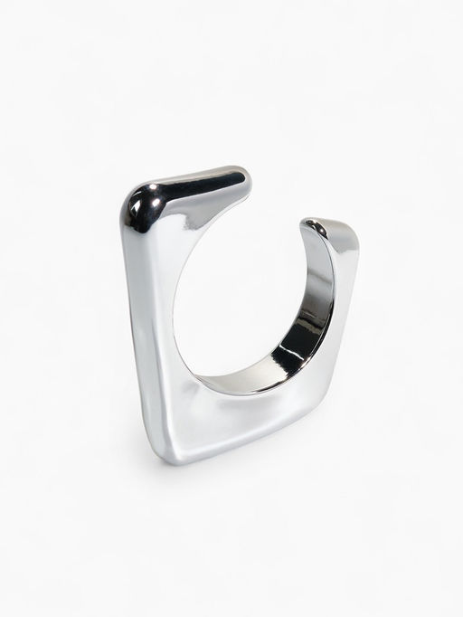 Браслет манжета «Уголки», d=10 см, цвет серебро