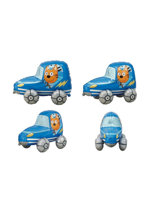 Воздушный шар фольгированный 3D 29" «Три Кота. Коржик в машине»