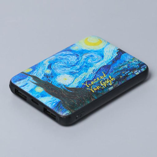 Набор маска для сна, наушники вакуумные и внешний аккумулятор 5000 mAh Ван Гог, 20,5 х 16,5 см - Like me фото 10