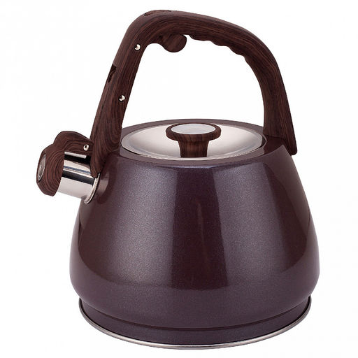 "Zeidan" Чайник из нержавеющей стали 3л, со свистком, индукционное дно, курковый механизм, фиксированная ручка с покрытием soft-touch, внешнее антипригарное покрытие, подарочная коробка (Китай)