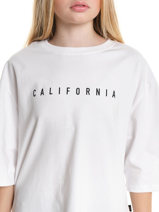 Футболка оверсайз с принтом 22-7453 белый - Mini maxi фото 12