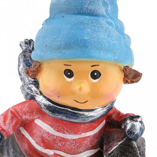 Скульптура-фигура для сада из полистоуна "Мальчик с фонариком" 13х8х20см (Россия)