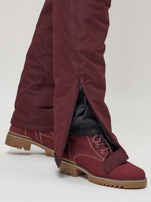 Полукомбинезон брюки горнолыжные женские big size бордового цвета 66413Bo - Colannia фото 12