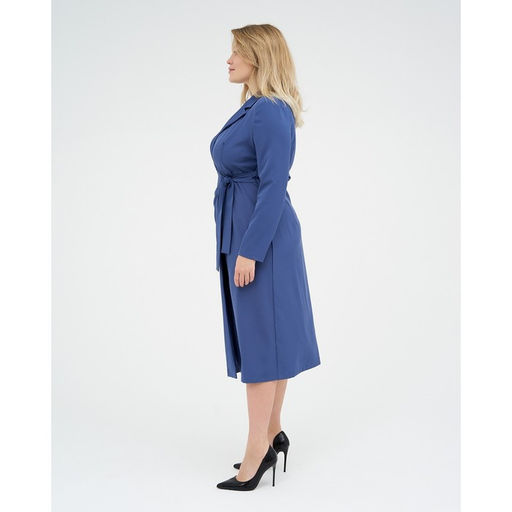 Платье женское миди с поясом MIST plus-size, синее, размер 54