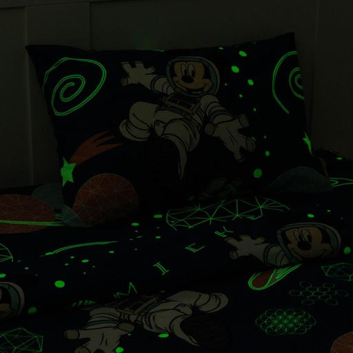 Постельное бельё 1,5 сп Neon Series, Mickey, Микки Маус, 143*215 см, 150*214 см, 50*70 см -1 шт, светится в темноте - Disney фото 3