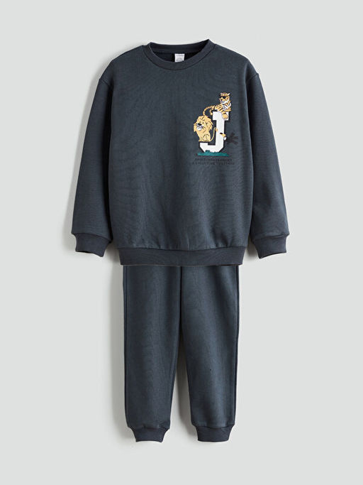 Bisiklet Yaka Erkek ?ocuk Sweatshirt ve E?ofman Alt