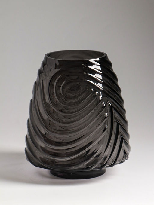 Ваза «Флер», 19.5×16 см, стекло, серая