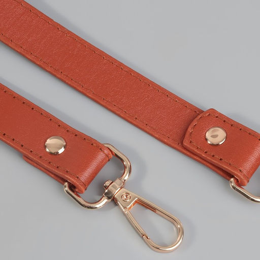 Ручка для сумки, с карабинами, 60±1 см × 2 см, светло-коричневая