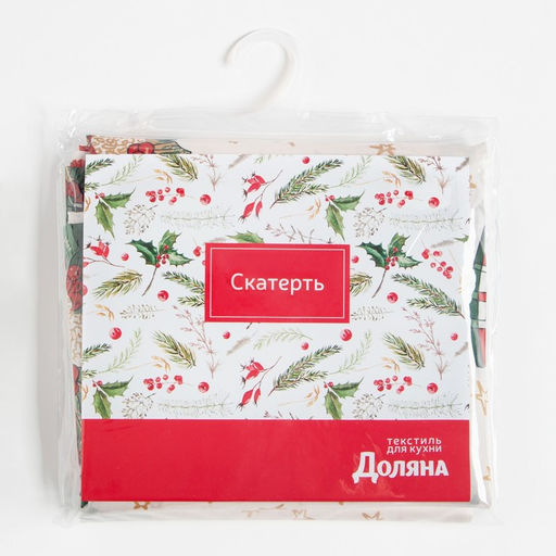 Скатерть новогодняя Доляна Счастливого Нового года 145*260 +/- 2 см, 100% п/э  фото 10