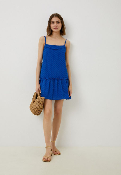 Платье из хлопковой ткани с перфорированным зигзагообразным узором - Incity фото 9