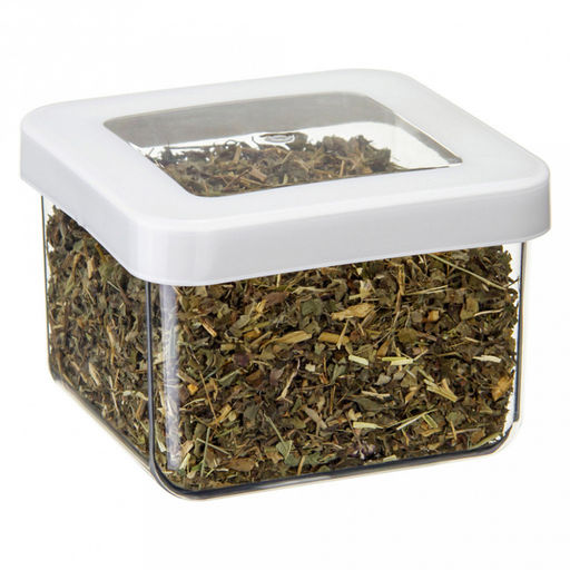 Банка для сыпучих продуктов пластмассовая Степ 0,5л, 10х10х7см, белый (Россия) - Домашняя мода фото 2