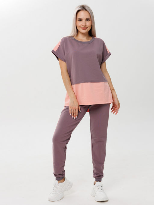 Костюм женский К-209 (футер с лайкрой) Чёрно-красная