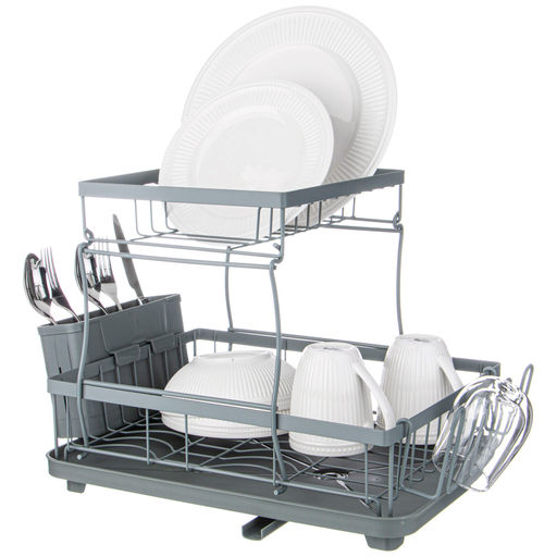 СУШИЛКА ДЛЯ ПОСУДЫ СЕРАЯ 43*30*31 СМ - Agness фото 3