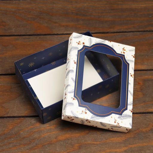 Цена за 5 шт. Коробка складная, крышка-дно, с окном Happy New Year 16,5 х 12,5 х 5,2 см - UPAK LAND фото 4