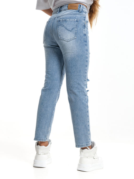 Джинсы голубые для девочки 33-1064 голубой - Mini maxi фото 8