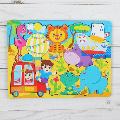 Рамка - вкладыш «Джунгли зовут», 19 деталей, 20 × 27 см