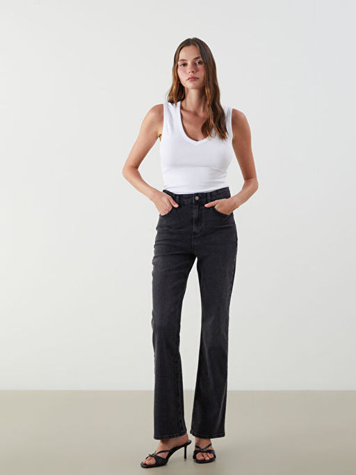 Dar Fit Flare Kad?n Jean Pantolon