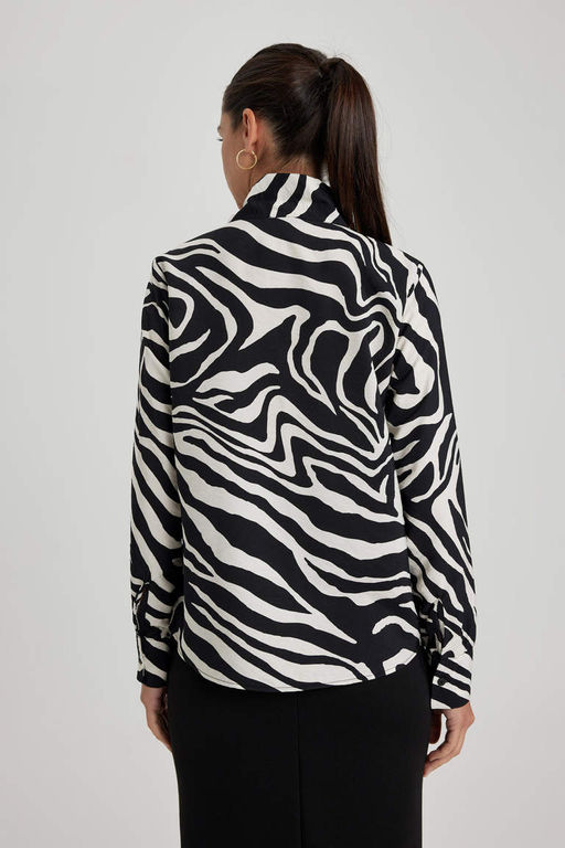 Блузка стандартного кроя с длинными рукавами и бантом - Defacto фото 9