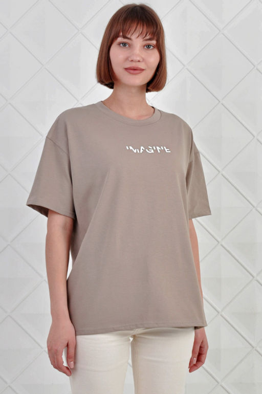 Арт. 3735 Футболка женская 42-52 (6 шт) Цвет:бежевый - Калинка фото 6