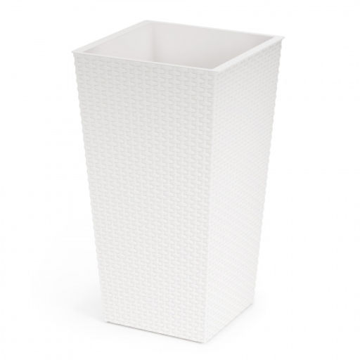 Кашпо напольное Ротанг со вставкой (270*270*520мм) М6826 белый - Альтернатива фото 2