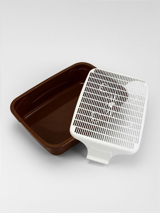 Туалет с сеткой, 44×33×11.5 см, коричневый, белый