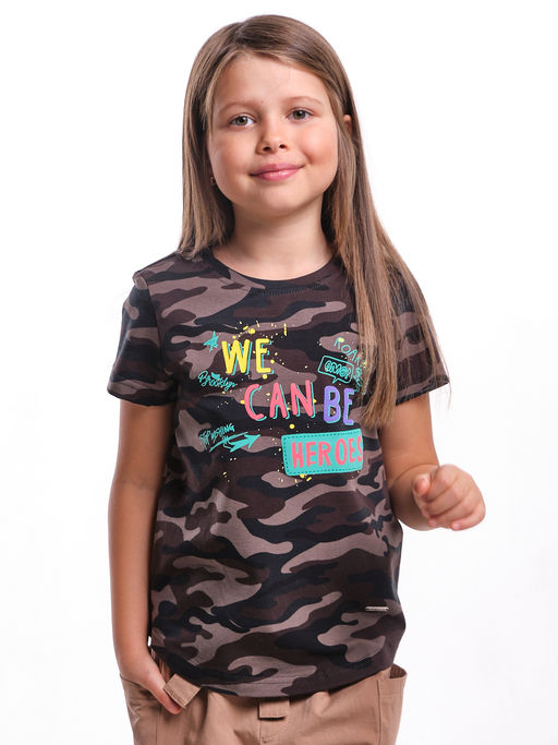 Футболка с принтом для девочки UD 4653 камуфл - Mini maxi фото 3