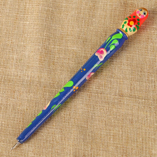 Цена за 3 шт. Ручка пишущая деревянная «Матрёшка», 1.5×16 см, МИКС
