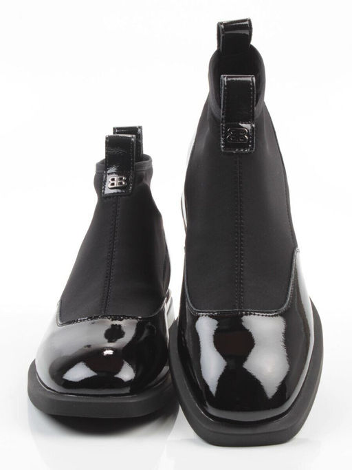 01-B44B-81AG BLACK Ботинки демисезонные женские (натуральная кожа, текстиль, байка)