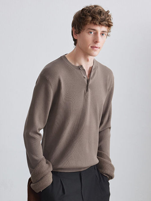 Bisiklet Yaka Erkek Triko Kazak