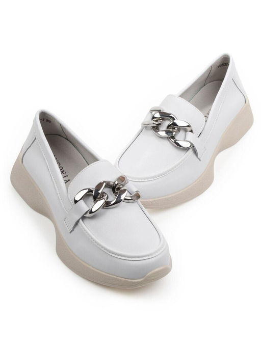 06-YG107-1 WHITE Туфли женские (натуральная кожа)