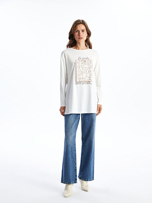 Bisiklet Yaka Bask?l? Hamile Tunik