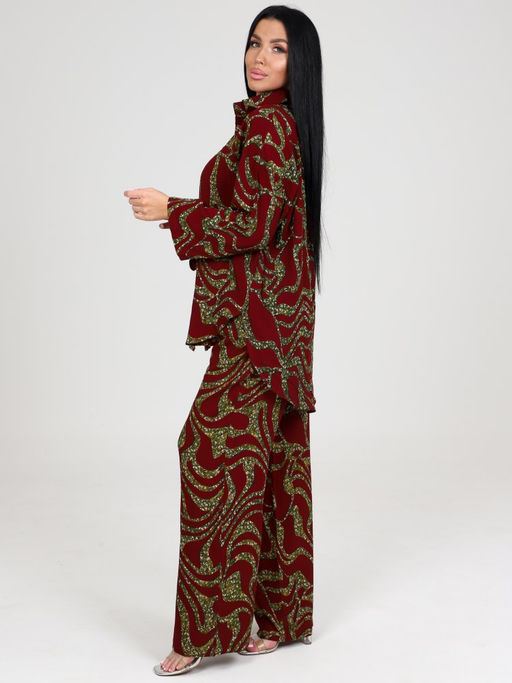 077 ЖЕНСКИЙ КОСТЮМ (брюки) (Бордовый) - А-дина фото 4