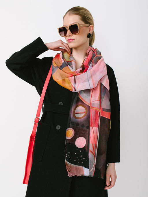 Большой мягкий очень нежный двусторонний палантин в стиле арт-деко - Tantino фото 7