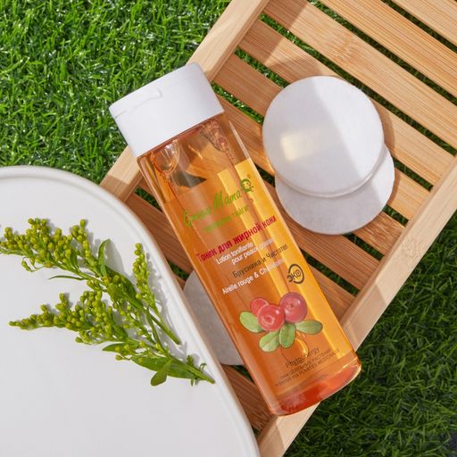 Тоник для жирной кожи Брусника и Чистотел 200 мл - Green mama фото 2