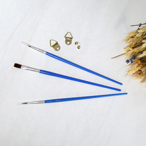 Кисти для рисования 3 штуки набор + крепления для холста на раме / 06082024 / - Галеонтрейд фото 2