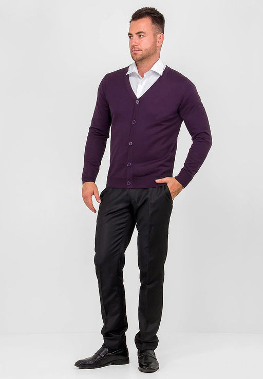 Кардиган мужской GREG G135-1734 (фиолетовый)  фото 5