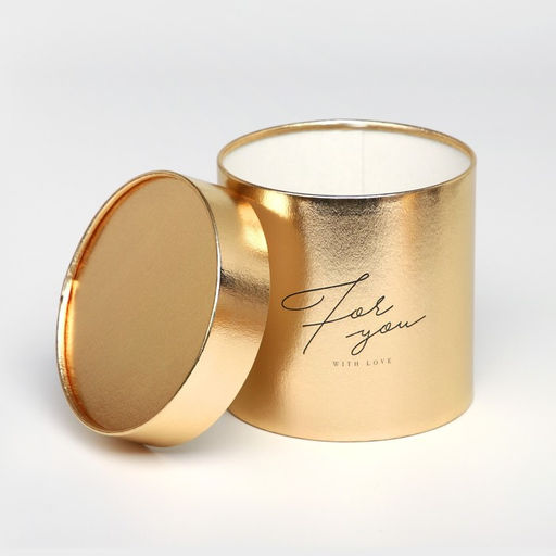 Набор золотых шляпных коробок 2 в 1 For you, 12 х 12, 15 х 15 см - Дарите счастье фото 3