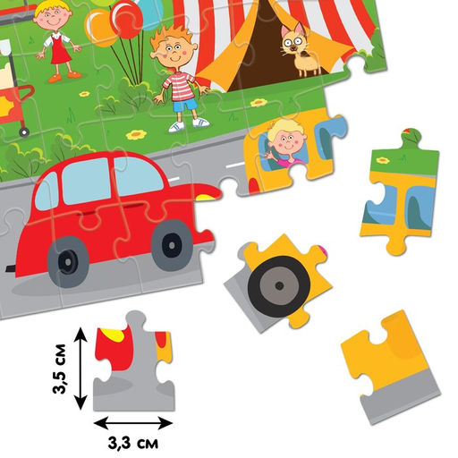 Пазл Парк аттракционов, Синий трактор, 60 элементов  фото 4