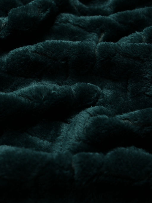 Плед «Этель» Zig-zag, 150×200 см, корал-флис, изумрудный